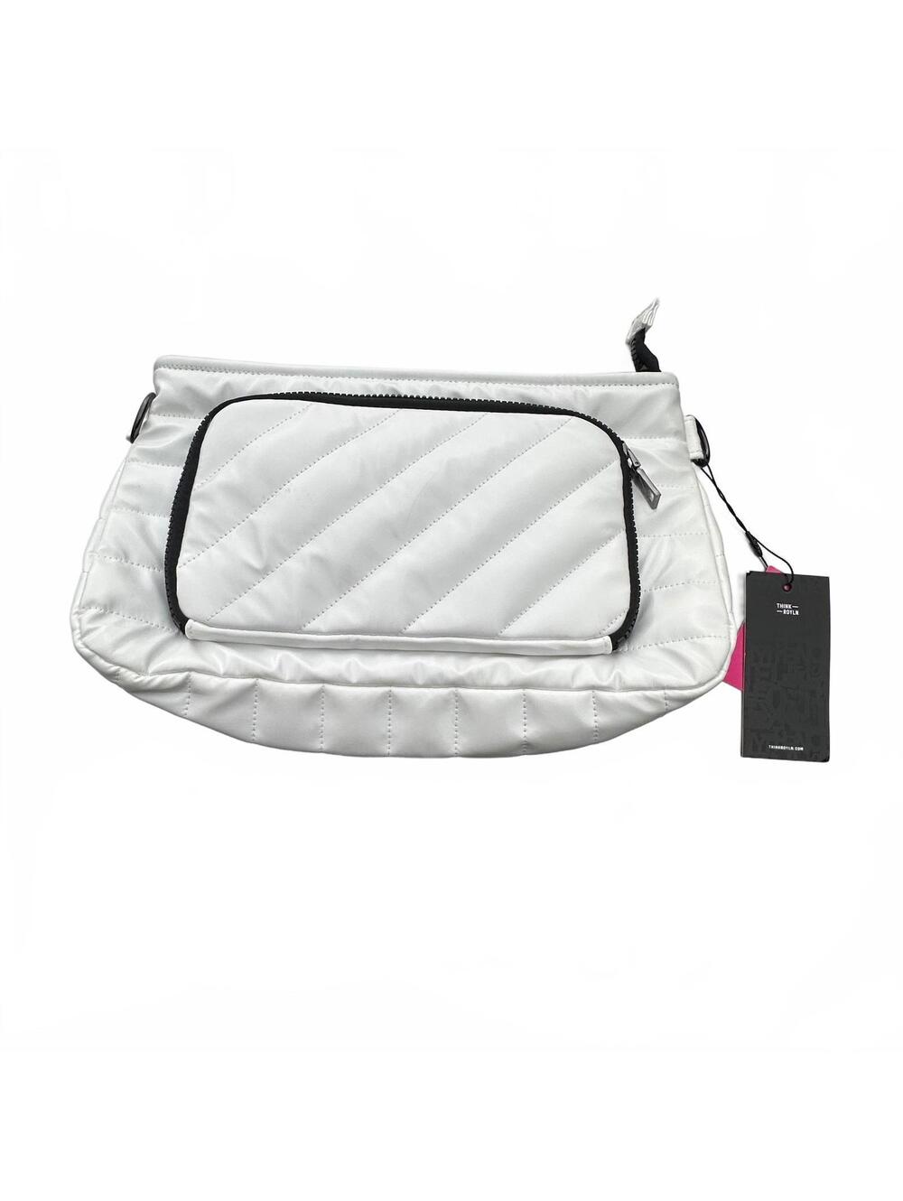 NWT Think Royln Bank Street Clutch / Bag (NO STRAP) - White Quilted Puffer